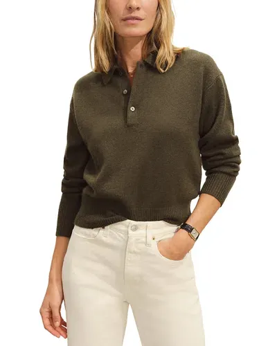 Buck Mason Upland Polo Sweater In Coastal Fern