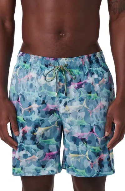 Bugatchi Cosmo Swim Trunks In Aqua