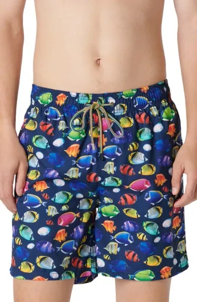 Bugatchi Cosmo Swim Trunks In Navy