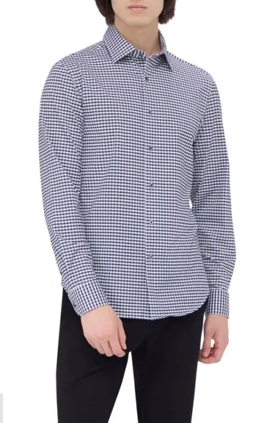 Bugatchi James Ooohcotton® Gingham Button-up Shirt In Black