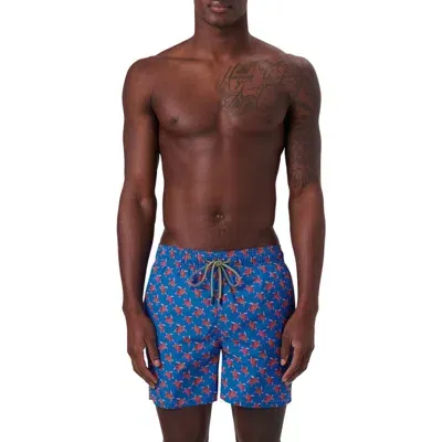 Bugatchi Max Turtle Print Swim Trunks In Classic Blue