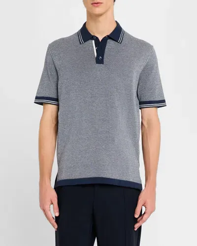 Bugatchi Men's 3-button Polo Sweater In Navy