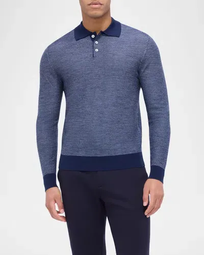 Bugatchi Men's Contrast-trim Polo Sweater In Navy