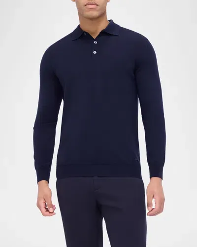 Bugatchi Men's Solid Polo Sweater In Navy