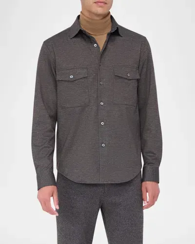 Bugatchi Men's Textured Knit Overshirt In Truffle