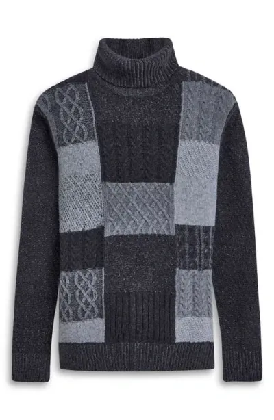 Bugatchi Pattern Wool Blend Turtleneck Sweater In Cement