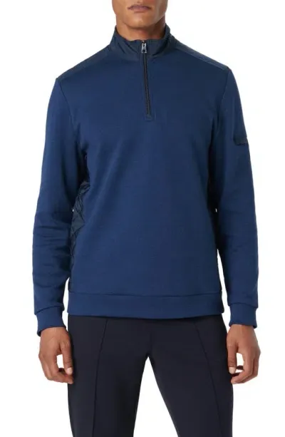 Bugatchi Quarter Zip Pullover In Navy