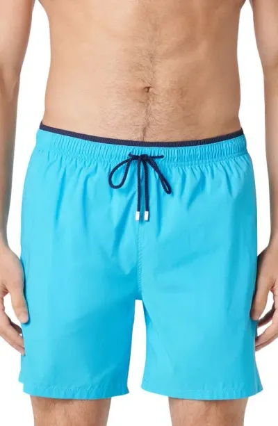 Bugatchi Quinn Swim Trunks In Aqua