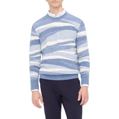 Bugatchi Ripple Wool & Cotton Sweater In Air Blue