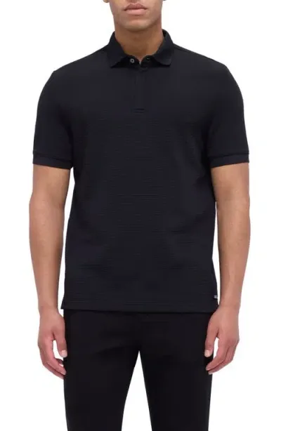 Bugatchi Textured Polo In Black