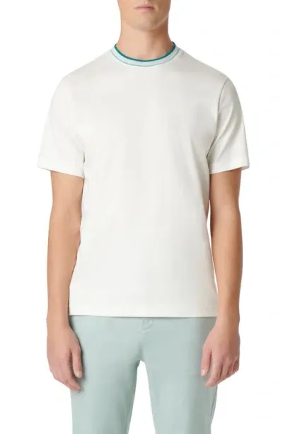 Bugatchi Tipped Crewneck T-shirt In Chalk