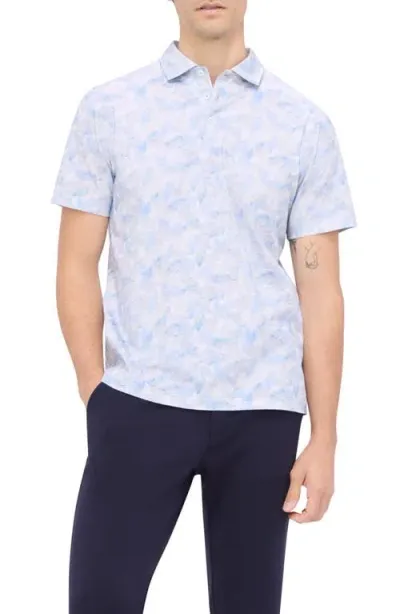 Bugatchi Victor Ooohcotton® Leaf Print Polo In Cobalt