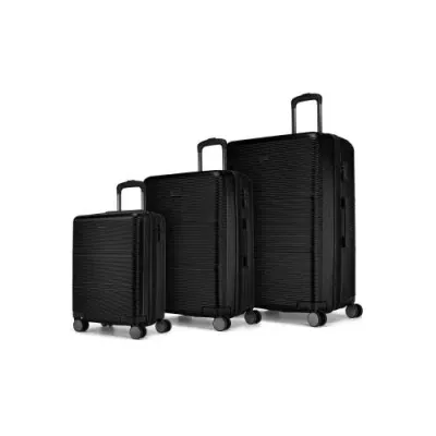 Bugatti Brussels 3 Piece Hardside Luggage Set In Black