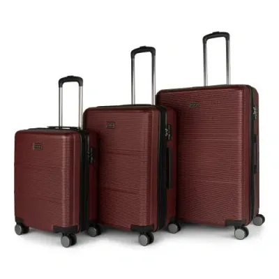 Bugatti Brussels 3 Piece Hardside Luggage Set In Deepred