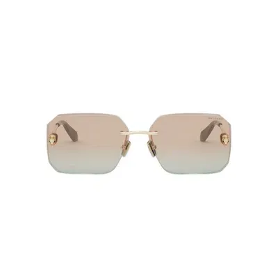 Bulgari Rectangular Frame Sunglasses In Multi