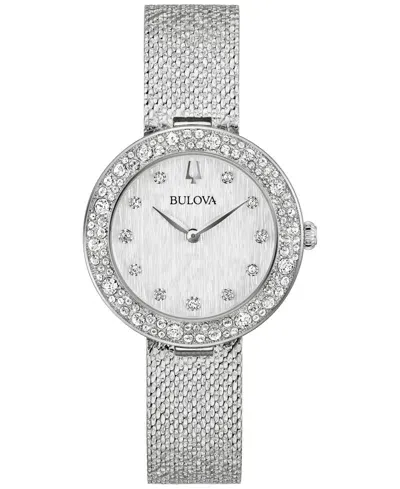 Bulova Women's Crystal Stainless Steel Mesh Bracelet Watch 32mm In No Color