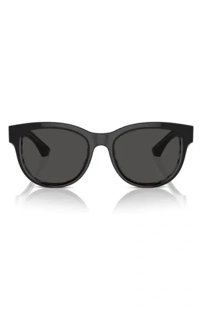 Burberry 54mm Round Sunglasses In Black Dark Grey