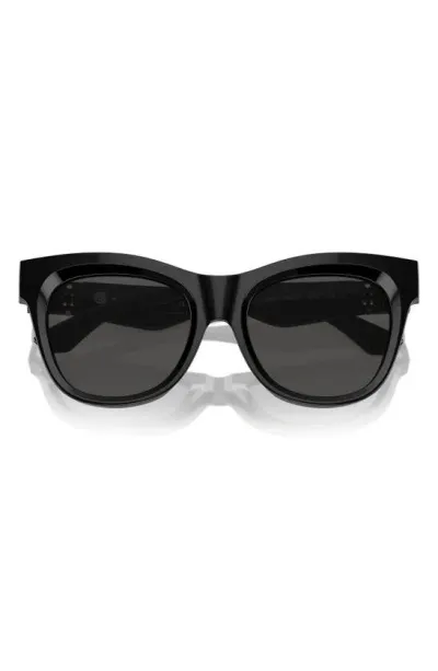 Burberry Tb Acetate & Plastic Square Sunglasses In Black