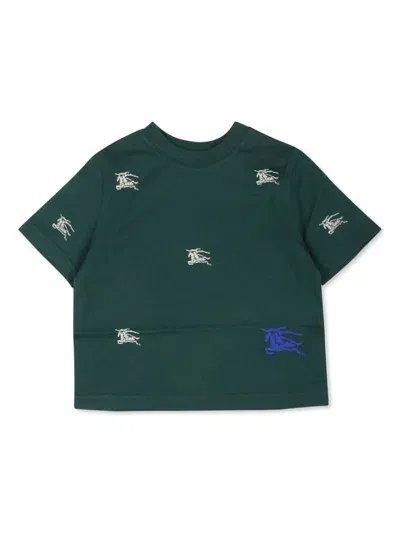 Burberry Baby Boys Green Cotton Ekd T-shirt