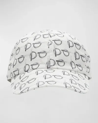 Burberry B-buckle Print Baseball Hat In White