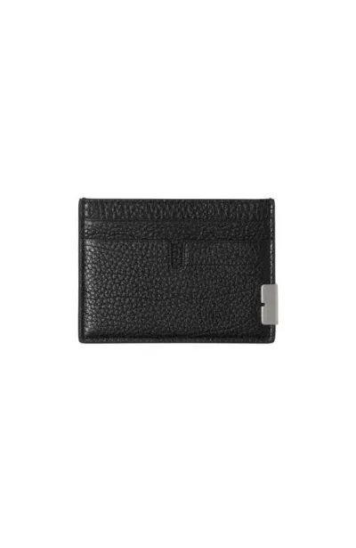 Burberry B-cut Lambskin Cardholder In Black