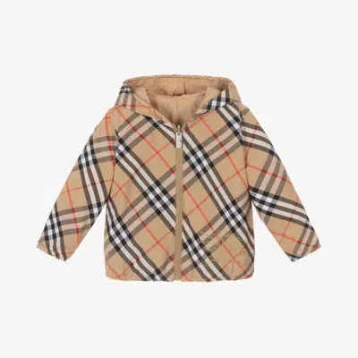 Burberry Baby Boys Beige Reversible Cotton Jacket