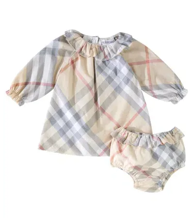 Burberry Baby Cotton Dress In Beige