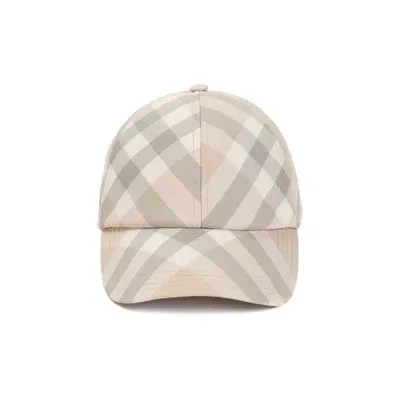 Burberry Baseball Beige Polyester Cap In Grey