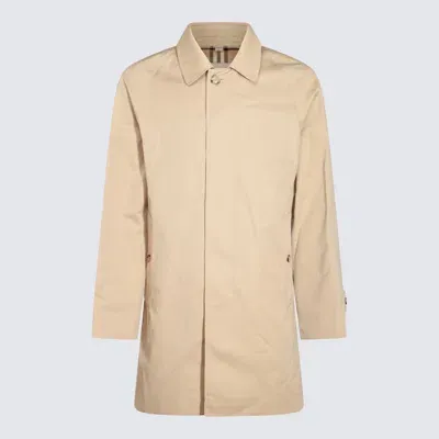 Burberry Beige Cotton Coat In Honey