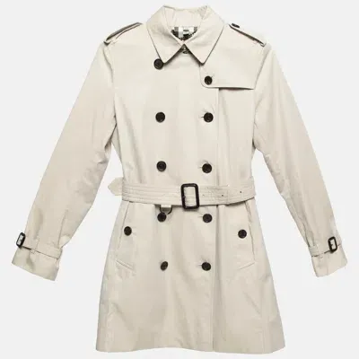 Pre-owned Burberry Beige Cotton Double Breasted Trench Coat Xxs