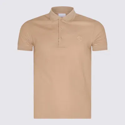 Burberry Beige Cotton Polo Shirt In Multicolor