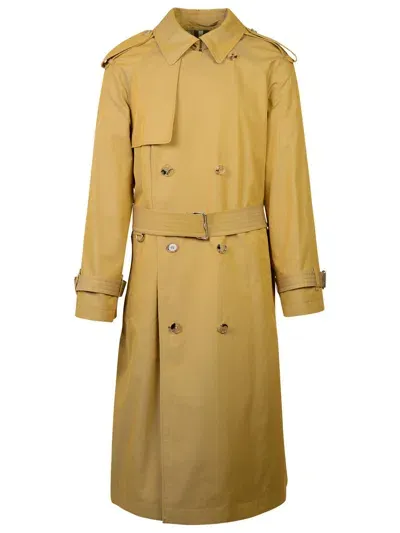 Burberry Beige Cotton Trench Coat In Neutrals