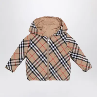 Burberry Babies' Beige Reversible Check Pattern Jacket