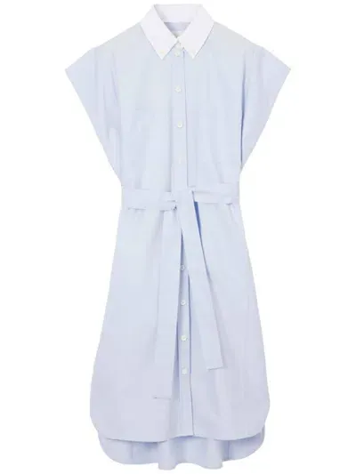 Burberry Cotton Oxford Shirt Dress In Pale Blue