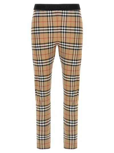 Burberry 'belvoir' Leggings In Brown