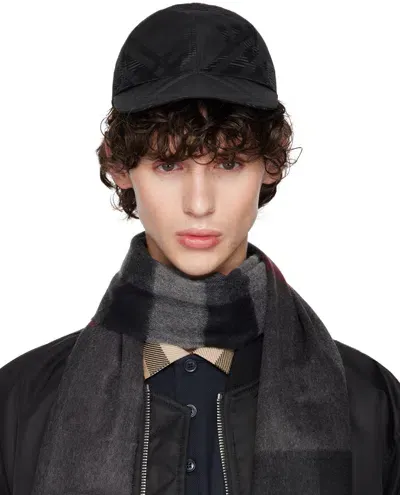 Burberry Jacquard Check Baseball Cap In Black