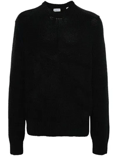 Burberry Logo-jacquard Cashmere Jumper In Grey