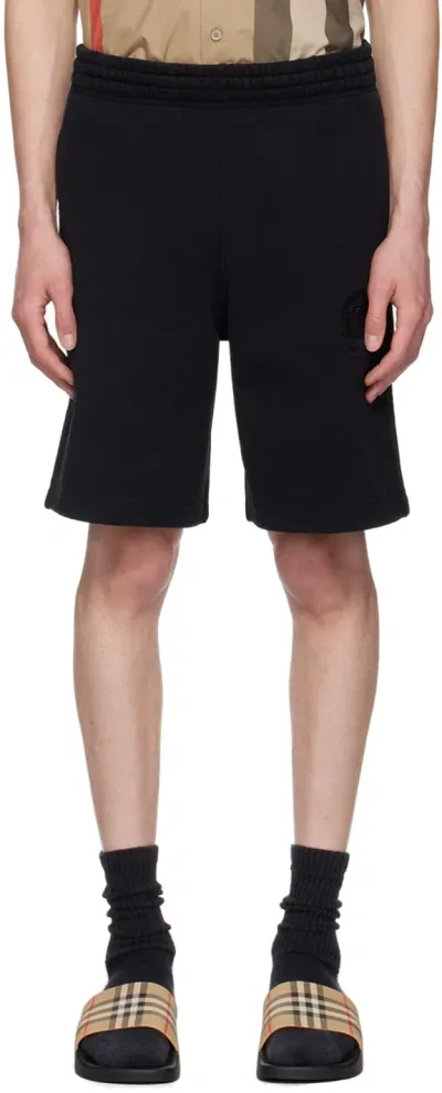 Burberry Taylor Embroidered Logo Jersey Shorts In Black