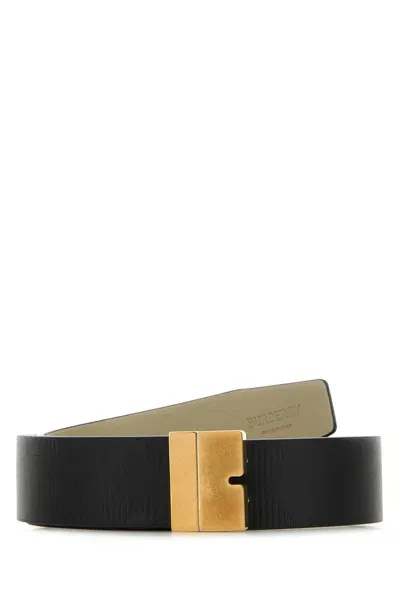 Burberry Black Leather Reversible Belt