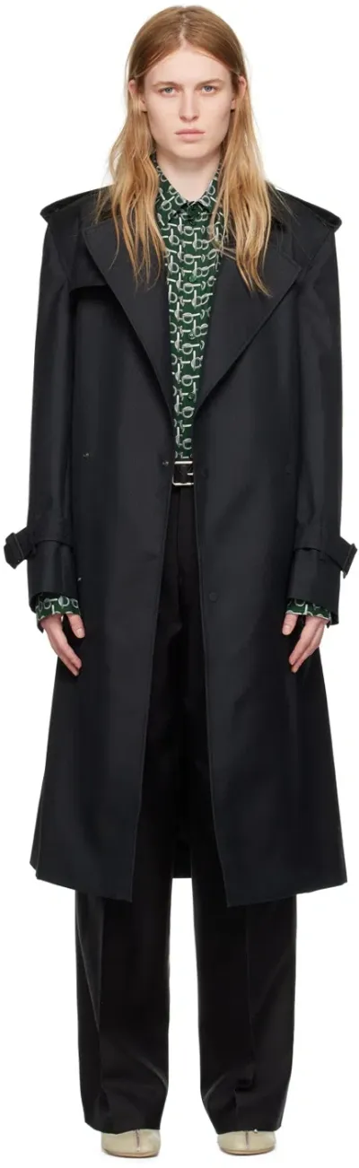 Burberry Black Long Trench Coat