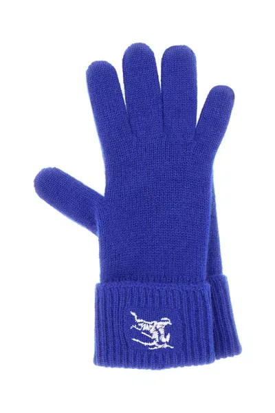 Burberry Blue Cashmere Blend Gloves In Knight