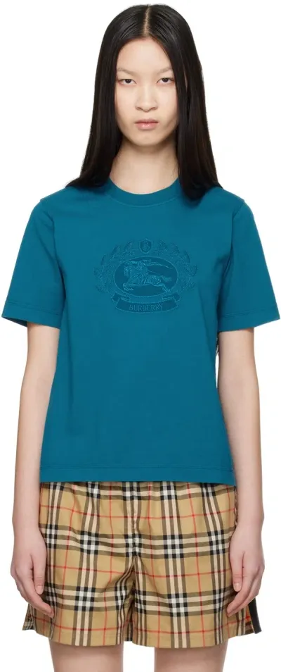 Burberry Blue Ekd T-shirt In C1161 Kingfisher