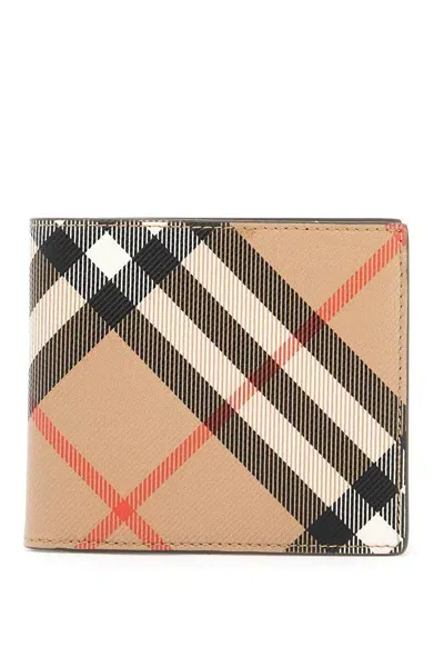 Burberry Book Wallet In Coated Canvas Bi-fold Design In Multi