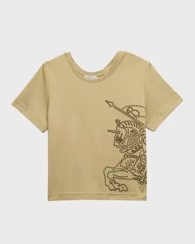 Burberry Kids' Boy's Cedar T-shirt W/ Equestrian Knight Design In Hunter