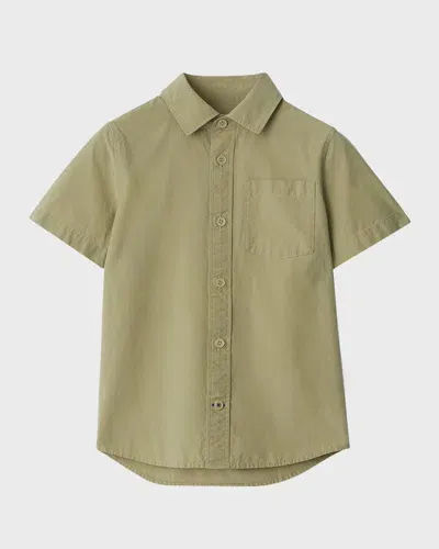 Burberry Kids' Boy's Owen Button Down Shirt In Hunter