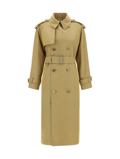 Burberry Breasted Trench Jacket In Brown