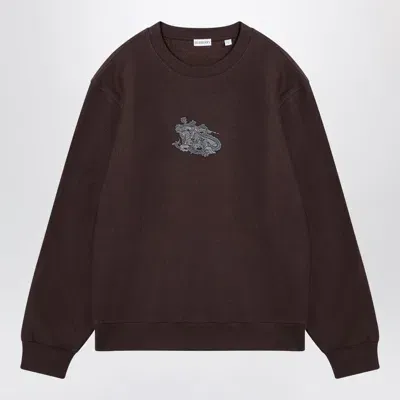 Burberry Brown Crewneck Sweatshirt With Logo In Black