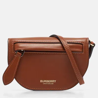 Pre-owned Burberry Brown Micro Olympia Crossbody Card Case