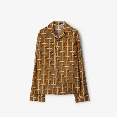 Burberry Bus Silk Pyjama Shirt In Pumpkin