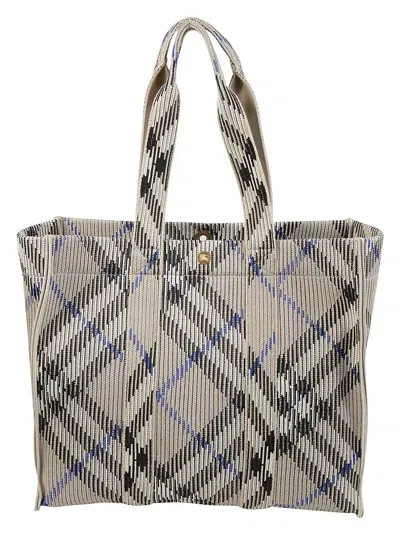 Burberry Buttoned Check Tote In Lichen